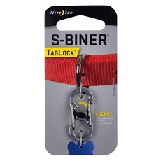 Nite Ize S-Biner 태그락 스테인리스 스틸 PLSBM-11-R3, Nite Ize S-Biner 태그락, 스테인리스 스틸