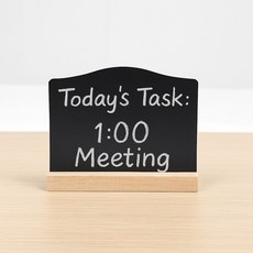 데스크용 미니 블랙보드 칠판 원목 거치대 라운드형 kyo*08973xn