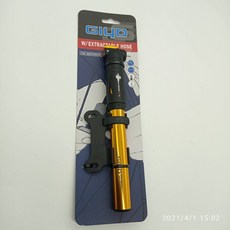 GIYO 附胎壓表 攜帶式打氣筒100psi 美法兩用 大氣量 單車打氣筒 台灣精品製造, 1個, 金色