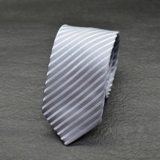 領帶屋手作 6.5公分中版 手打領帶 銀色系 銀色斜紋 面試 上班, 1個