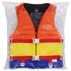 (따사롬) 국산 KC인증 어른 & 아이 지키미 SOS 수영 조끼 부력 보조복 ( 우리 아이 안전 선택이 아닌 물놀이 필수 아이템 ) from 티제이글로벌, 색동 구명조끼 사이즈 (M), 1개