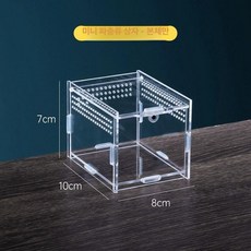 딱정 장수풍뎅이 개구리 사육통 사슴벌레사육장, 1개, 미니 파충류 박스 1 10x8x7cm