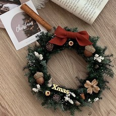Floraflower 雪松秘境聖誕花圈 聖誕禮物 交換禮物 聖誕擺設 聖誕節 居家擺飾, 1個, 12公分,無需加購