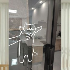 고양이 데코 스티커 창문 자동차 장식, 1개, 화이트-왼쪽-소