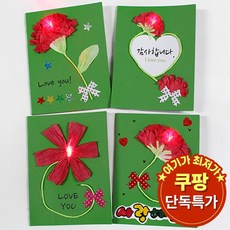 SA 내가 꾸미는 LED 카네이션카드 만들기(10인 세트) 스승의날 어버이날 엄마표놀이 편지