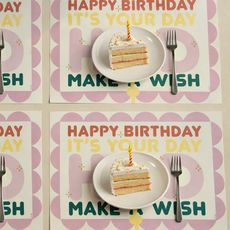 소원을 빌어봐 생일 종이 테이블매트 30장, 30개, 297x420mm, 인디핑크