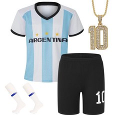 FANLINPT 남아용 축구 유니폼 아동용 야외 축구 팀 트레이닝 유니폼 키트 남아 여아 청소년 어린이 스포츠 팬 저지 미국 나이 5세 6세 화이트Argen1 10246