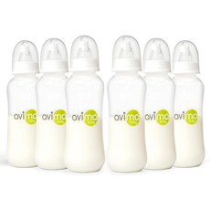 아비마 4온스 항콜릭 젖병 세트 - 느린 흐름 유두 표준 목 BPA 프리 0-3개월 1단계 공급, 10 Ounces, 1 Count (Pack of 6)
