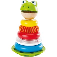 하페 유아용 학습장난감 Hape E0457 Mr Frog 스태킹 링 유아 액티비티 장난감 L: 4.7 W: H: 7.3인치, 하페 유아용 학습장난감 Hape E0457 Mr Fro