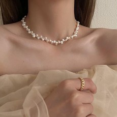 못난이진주목걸이 밥풀 쌀알 좁쌀 미니 작은 롱 얇은 코디