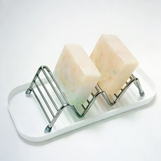 PYROVINE 웨이브형 비누 거치대 물빠짐 비누받침 스텐 다용도 정리 거치대, 1개, 화이트