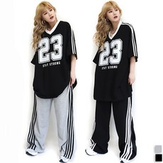 통통마녀 ] 버뮤다 사선 트랙 바지 2 칼라 / 빅사이즈 / 남여공용