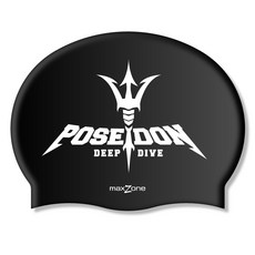 [맥스존] 포세이돈BK 와이드 수모 실리콘 빅사이즈 특대형 성인 남성 왕대두 수영모자, 블랙, 1개
