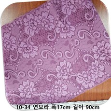 dklace 스판레이스모음 / DKLACE 레이스 10-34 폭 17cm 자가드, 연보라, 1개