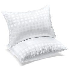 SORMAG 솔매그 꿀잠 소프트터치 마이크로 화이바 자카르 체크 베개 2p, 화이트×50×70cm×2개
