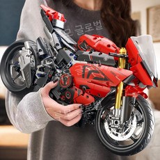 루모 두카티 오토바이 MOC블럭 장난감 인테리어 L8012 조립 블록세트 선물 중국호환, 5. 1/5 사이버 레드 두카티 빅