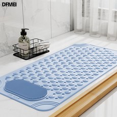 DFMEI 浴室防滑墊防水衛生間家用兒童防摔鏤空腳墊子洗澡淋浴房廁所地墊, 1個, 多功能淋浴墊-藍色