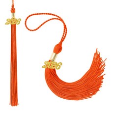 졸업 태슬 블루 화이트 태슬 2026 2026 2개 학술 모자 2026년 골드 데이트 참 졸업식 장식 파티 행사, 주황색