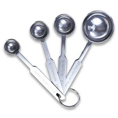 Loud 스텐 계량 스푼 4종 세트 조리도구 베이킹 요리 이유식, 1세트