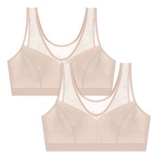 엘라운지 국내생산 홑겹 레이스 스포츠브라탑 2매세트