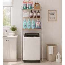 뷰리어스 세탁기 선반 3단 드럼 통돌이 겸용 세탁실 수납장, 화이트