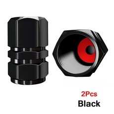자동차 타이어 밸브 스템 캡 알루미늄 합금 범용 suv 자전거 트럭 및 오토바이, Bla 2Pcs