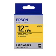 EPSON 原廠標籤帶 LK-4YBP C53S654404 12mm 黃底黑字