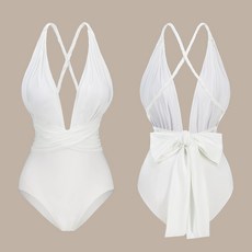 모노소울 몸매완벽보정 섹시 라엔느 모노키니 수영복 큰컵 비키니, 화이트 (새하얀흰색), XL (55-66반사이즈 추천)