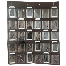 벽걸이 핸드폰 보관함 30구 수납함 휴대폰, 1개, 다크브라운