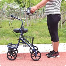 어르신보행기 쇼핑카접이식 4륜 보행카트 할머니유모차 장보기용 실버카 보행보조기 보조기 바퀴, 파란색 업그레이드 카트, 1개