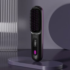 PYHO 무선 스트레이트너 여행 일상 휴대용 가열빗 3단 온도조절 음이온 헤어 정리기, S7, 블랙