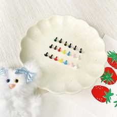 다양한 인형 눈 모루인형 부자재 재료(3mm 4.5mm 6mm 7.5mm 10mm), 타원 눈(4.6mm), 1세트, 흰색