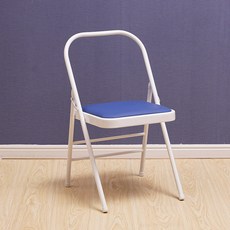 요가 필라테스 접이식 보조 의자 PU소재 다기능 허리 교정용 스트레칭 홈트용 실내 운동기구, 1개, E_후면 더블 빔 블루