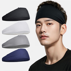 일리오시ILLIOSI 땀흡수 스포츠 헤어밴드 화이트+그레이+블랙+네이비 4P, 4개, 화이트,블랙,그레이,네이비