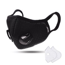 2202i 자전거마스크 듀얼밸브 스포츠 필터마스크 필터2p 세트, 블랙