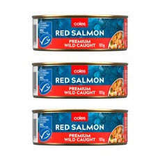콜스 레드 연어 살몬 Coles Red Salmon, 3개, 105g