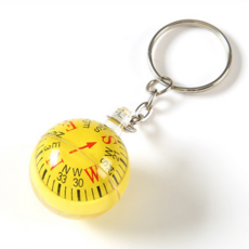 어보브노말 아웃도어 온도계 나침반 키링, 1개, 11. 옐로우 2P