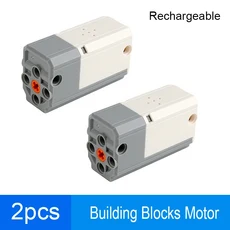 레고에드 앱 제어 충전식 리튬 배터리 빌딩 블록 PF 호환 자동차/기차 모터용 M 8883 블루투스, 02 2pcs M Motor