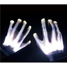 야광 글러브 LED 장갑 네온조명 파티 소품, 화이트