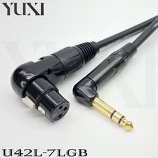 YUXI 麥克風線, 1個, XLR彎頭母轉6.3單音直頭 非平衡,30公分 含雙頭