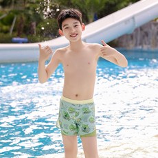 男童速乾雙層平角泳褲 中大童防曬游泳褲 夏日新款