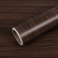 VEELIKE 49.9 x 591.4cm(15.7 236인치) 다크 브라운 나무 벽지 빈티지 월넛 우드 그레인 콘택트 페이퍼 필 앤 스틱 조리대용 방수 접착 탈착식 목재 202, Dark Brown