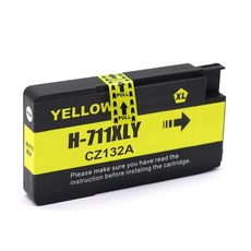 H-711XLY 墨水匣 CZ132A 適用於 HP T120 T130 T520 T530 印表機, 黃色, 1個