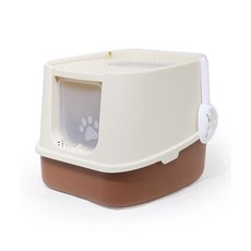 Golden Cat黃金貓 掀蓋式雙門全封閉貓砂盆 貓便盆 貓砂 豆腐砂, 咖啡, 1個