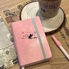 ins風企鵝手賬本空白日程計劃本學生簡約加厚日記本筆記本記事本 L2RP, 1個, 企鵝轉印貼紙【1張】