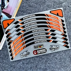 8PCS 10in 12in 13in 14 범용 오토바이 휠 타이어 스티커 반사 림 테이프 자전거 데칼 (한 바퀴 용), 07 D(13in)