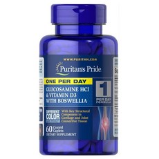 퓨리탄스프라이드 글루코사민 비타민D3 보스웰리아 원퍼데이 Puritans Pride Glucosamine Vitamin D3 Boswellia, 1개, 60정