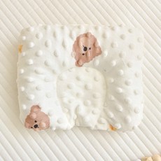 新生兒定型枕0-6個月初生寶寶安撫平枕嬰幼兒童豆豆絨防偏頭枕頭, 星星熊