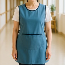 고힙 요양보호사 앞치마 원피스형 빅사이즈, 1개, 블루
