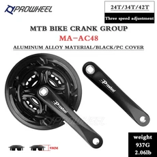 PROWHEEL 산악 자전거 크랭크셋 MTB 자전거 체인링 부품 6 7 8 9 10/11 속도 170mm 크랭크 22 30 40T 24 32, 07 MA AC48